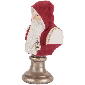 Busto decorativo de Papá Noel Clayre & Eef 6PR5538 10x9x19 cm Rojo y Blanco