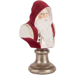 Busto decorativo de Papá Noel Clayre & Eef 6PR5538 10x9x19 cm Rojo y Blanco