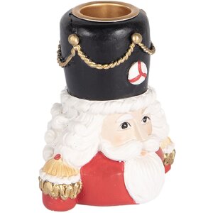 Candelabro Cascanueces Clayre & Eef 6PR5540 8x6x9 cm Rojo y Blanco