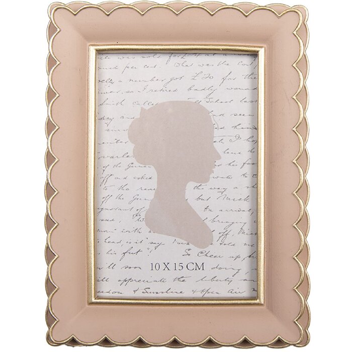 Clayre & Eef 2F1310 Marco de Fotos 15x3x20 cm 10x15 cm Rosa Oro