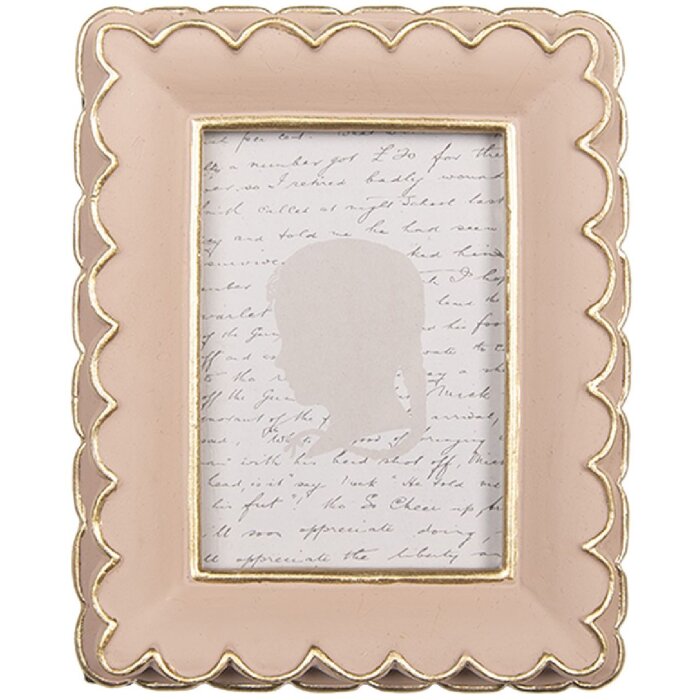 Clayre & Eef 2F1311 Marco de Fotos 10x2x13 cm / 6x9 cm Rosa Dorado