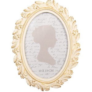 Clayre & Eef 2F1313 Marco de Fotos 15x2x20 cm / 10x15 cm Beige-Dorado