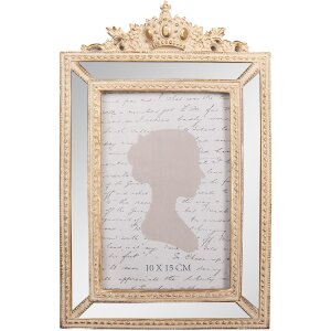 Clayre & Eef 2F1324 Marco de Fotos 15x2x23 cm Beige Dorado 10x15 cm