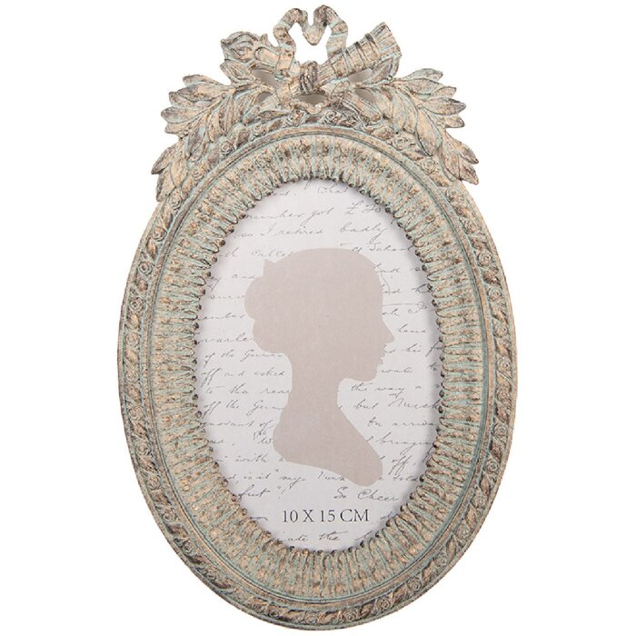 Marco de fotos Clayre & Eef 2F1333 15x3x23 cm Beige-Verde 10x15 cm