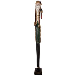 Decoración Papá Noel Clayre & Eef 5PR0167 10x12x80 cm Rojo y Verde