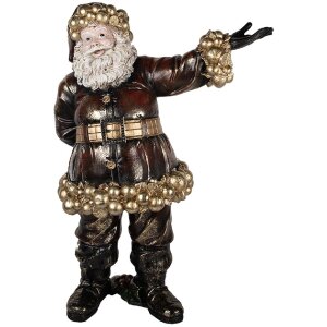 Clayre & Eef 5PR0172 Decoración Papá Noel 58x33x76 cm Rojo Dorado