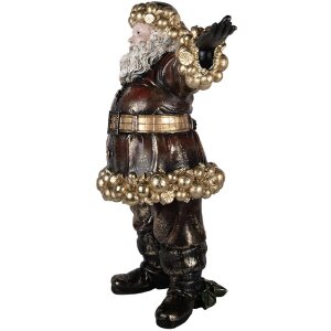 Clayre & Eef 5PR0172 Decoración Papá Noel 58x33x76 cm Rojo Dorado