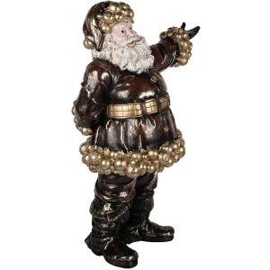 Clayre & Eef 5PR0172 Decoración Papá Noel 58x33x76 cm Rojo Dorado