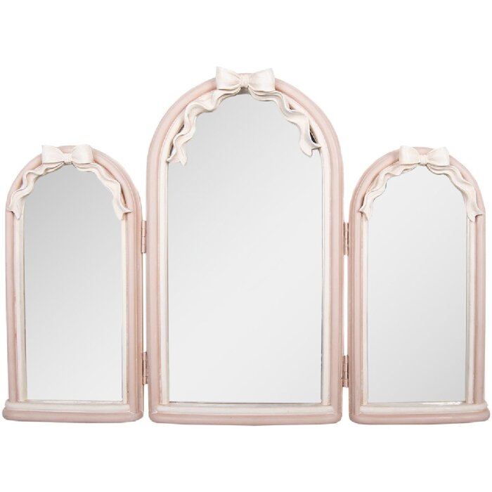 Espejo de pared Clayre & Eef 62S335 48x4x34 cm rosa-blanco