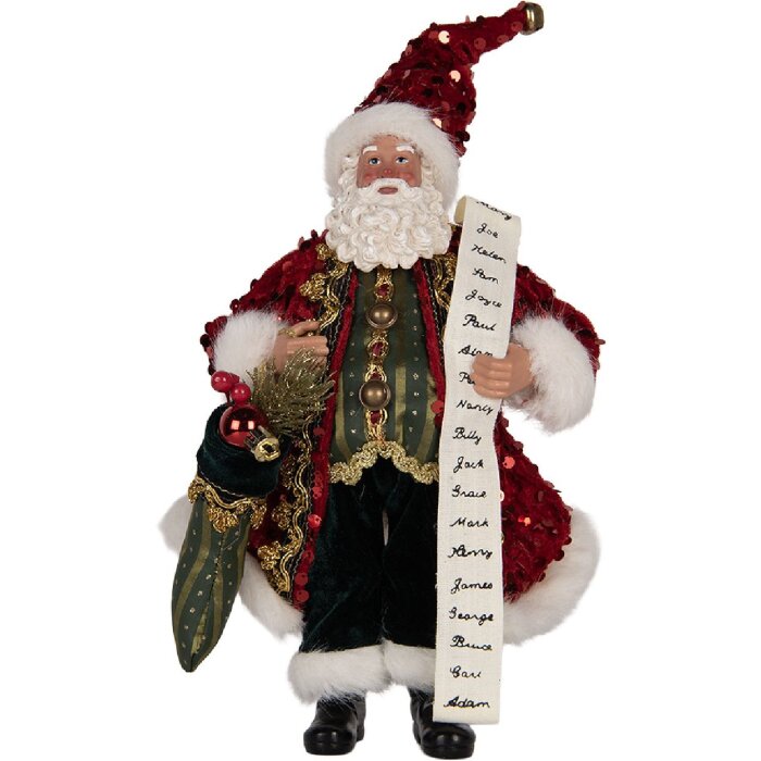 Decoración Papá Noel Clayre & Eef 66324 16x8x28 cm rojo