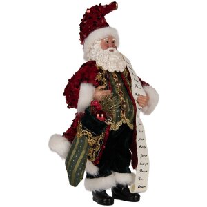 Decoración Papá Noel Clayre & Eef 66324 16x8x28 cm rojo