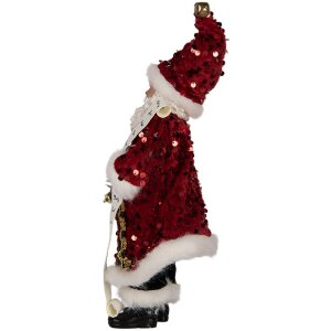 Decoración Papá Noel Clayre & Eef 66324 16x8x28 cm rojo