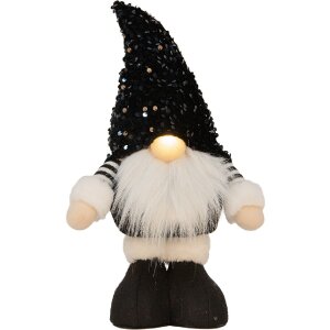 Clayre & Eef 66326 Decoración Gnomo con LED 10x15x38 cm