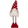 Clayre & Eef 66328 Decoración Gnomo con LED Rojo y Blanco 8x12x56 cm