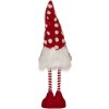 Clayre & Eef 66328 Decoración Gnomo con LED Rojo y Blanco 8x12x56 cm