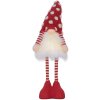 Clayre & Eef 66328 Decoración Gnomo con LED Rojo y Blanco 8x12x56 cm