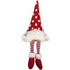 Clayre & Eef 66329 Decoración Gnomo con LED 16x12x32/60 cm Rojo Blanco