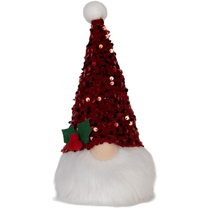 Clayre & Eef 66330 Decoración Gnomo con LED 10x10x25 cm / 3xAA