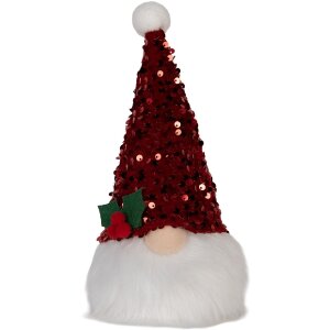 Clayre & Eef 66330 Decoración Gnomo con LED 10x10x25 cm / 3xAA