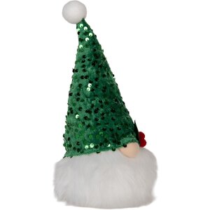 Clayre & Eef 66331 Decoración Gnomo con LED 10x10x25 cm