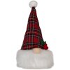 Clayre & Eef 66332 Decoración Gnomo con LED Rojo-Blanco 10x10x25 cm