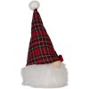 Clayre & Eef 66332 Decoración Gnomo con LED Rojo-Blanco 10x10x25 cm