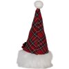 Clayre & Eef 66332 Decoración Gnomo con LED Rojo-Blanco 10x10x25 cm