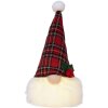 Clayre & Eef 66332 Decoración Gnomo con LED Rojo-Blanco 10x10x25 cm