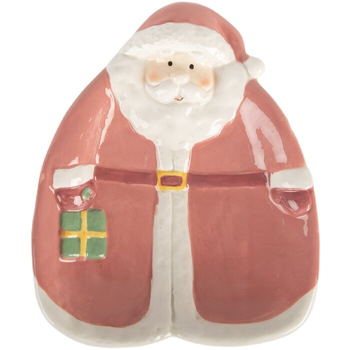 Plato pequeño Clayre & Eef 6CE2213P 20x16x4 cm rosa-blanco