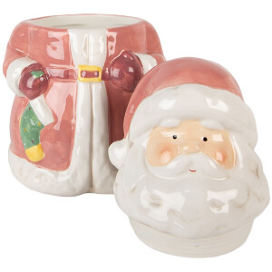 Clayre & Eef 6CE2215 Tarro con Tapa Ø 15x26 cm Rosa/Blanco