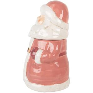 Clayre & Eef 6CE2215 Tarro con Tapa Ø 15x26 cm Rosa/Blanco