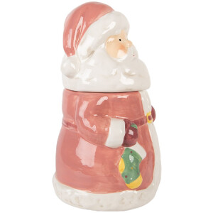 Clayre & Eef 6CE2215 Tarro con Tapa Ø 15x26 cm Rosa/Blanco