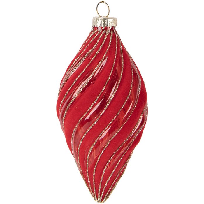 Adorno de Navidad Clayre & Eef 6GL5099 Ø 7x13 cm Rojo