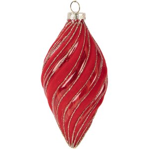 Adorno de Navidad Clayre & Eef 6GL5099 Ø 7x13 cm Rojo