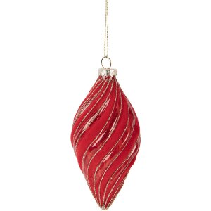Adorno de Navidad Clayre & Eef 6GL5099 Ø 7x13 cm Rojo
