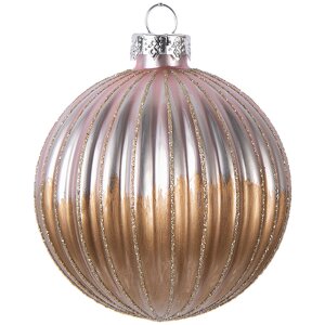Adorno de Navidad Clayre & Eef 6GL5112 Ø 8x8 cm Marrón y Rosa