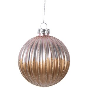 Adorno de Navidad Clayre & Eef 6GL5112 Ø 8x8 cm Marrón y Rosa