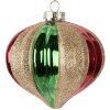 Clayre & Eef 6GL5117 Adorno de Navidad Ø 10x10 cm Verde Rojo