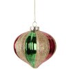 Clayre & Eef 6GL5117 Adorno de Navidad Ø 10x10 cm Verde Rojo