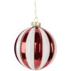 Adorno navideño Clayre & Eef 6GL5118 Ø 10x11 cm Rojo y Blanco