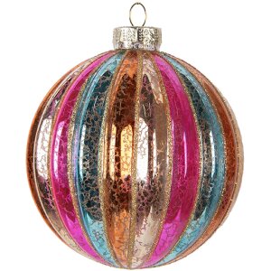 Clayre & Eef 6GL5176 Adorno navideño Ø 10x11 cm Multicolor