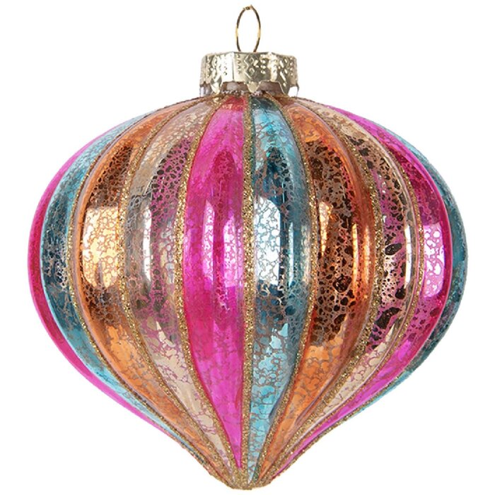 Clayre & Eef 6GL5177 Adorno de Navidad Ø 10 cm multicolor