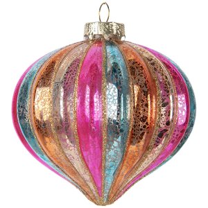 Clayre & Eef 6GL5177 Adorno de Navidad Ø 10 cm multicolor