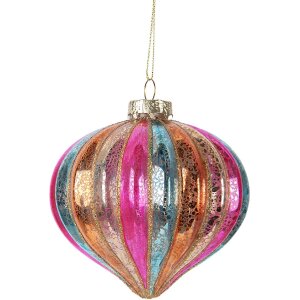 Clayre & Eef 6GL5177 Adorno de Navidad Ø 10 cm multicolor