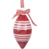 Adorno de Navidad Clayre & Eef 6GL5181 Rojo y Blanco Ø 6x13 cm