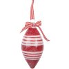 Adorno de Navidad Clayre & Eef 6GL5181 Rojo y Blanco Ø 6x13 cm