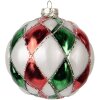 Adorno de Navidad Clayre & Eef 6GL5186 Ø 10x10 cm Blanco y Rojo