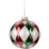 Adorno de Navidad Clayre & Eef 6GL5186 Ø 10x10 cm Blanco y Rojo