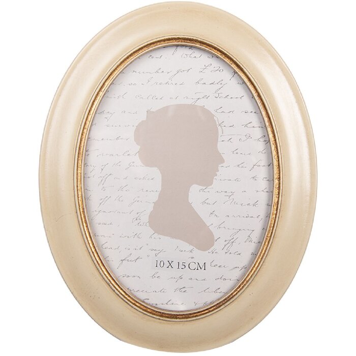 Clayre & Eef 2F1322 Marco de Fotos 15x2x20 cm / 10x15 cm Beige Dorado