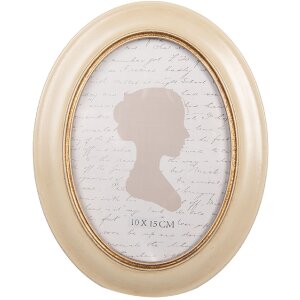 Clayre & Eef 2F1322 Marco de Fotos 15x2x20 cm / 10x15 cm Beige Dorado